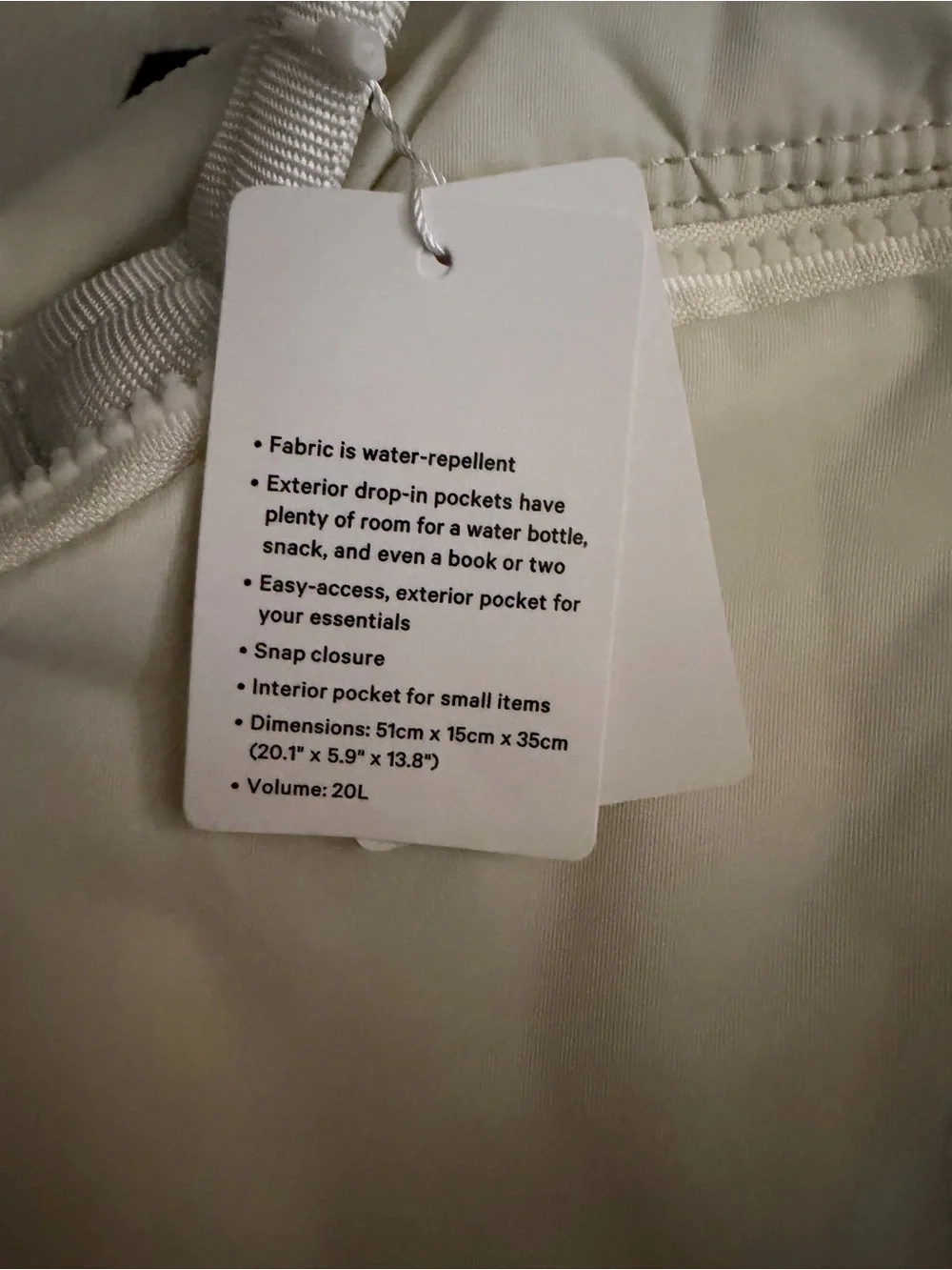 Lululemon New Crew Backpack 20L White
